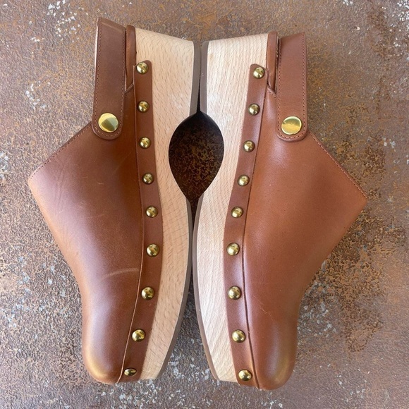 J.crew leather Convertible leather clogs in tan sz 6.5 / 50mm heel - Picture 5 of 8